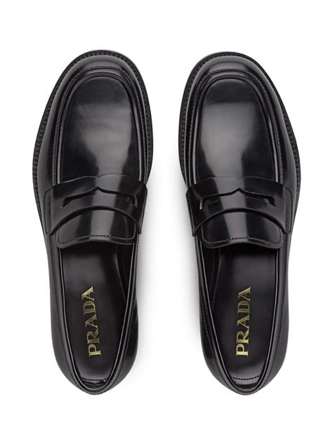 prada men's loafers black.